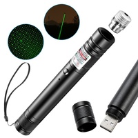 Lampe torche tactique rechargeable par USB haute puissance, mise au point réglable, pointeur laser vert LED, lampe de poche longue portée pour la conduite, 701