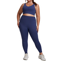 Set Olahraga Wanita Ukuran Besar, Bahan Ramah Lingkungan, Bernapas, 2-Piece Seamless Sports Bra & Gym Yoga Outfit, Spandex/Nylon Active Wear
