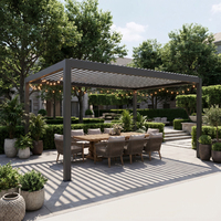 Système de pergola en aluminium imperméable Greenawn, pergola autoportante à lames orientables, pergola électronique avec écran