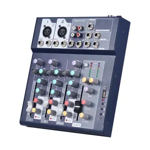 4 channel Mixing Console & Aux Paths Plus Effects Processor Digital Audio Mixer 3-band EQ Built-in 48V 4 Channels Mixer