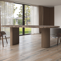 Table à manger de luxe artisanale FERLY Premium, en bois de chêne, design moderne pour la maison