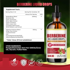 Gouttes liquides de berbérine de qualité supérieure, formule à biodisponibilité supérieure <span class=keywords><strong>pour</strong></span> la défense quotidienne contre le glucose et le métabolisme, certifiées GMP - Product Image 2