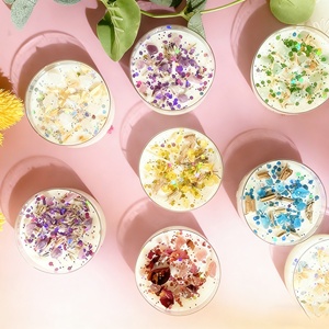 Bougie parfumée en cire de soja biologique avec des pierres de cristal et des paillettes colorées, parfum d'ambiance pour la maison, vente en gros - Product Image 6