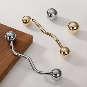 Modern French <b>Silver</b> Zinc Alloy Solid Chrome-Plated Round Single-Hole Cabinet Handles for <b>Drawer</b> and Dresser - Product Image 5