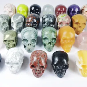 Natural Crystals Healing Stones Mixed Material Hand Carved 5-6cm Skulls Crystal Skulls For Decor