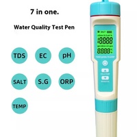 Portable 7-en-1 C600 pH-mètre multifonctionnel salinité hydromètre ORP compteur de potentiel négatif TDS testeur stylo qualité de l'eau ODM