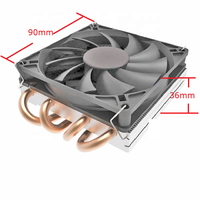 Refroidisseur de processeur sur mesure ODM ultra-fin, hauteur de 36 mm, compatible AM4 AM3 FM2 1200 115X 1700 1366, ventilateur de dissipateur thermique, radiateur de serveur 1U