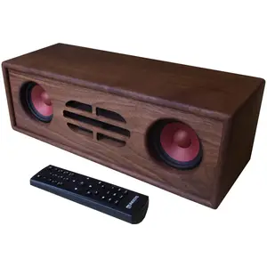 Black Walnut Solid Wood Internet Radio BT Speaker Wireless for Home Stereo