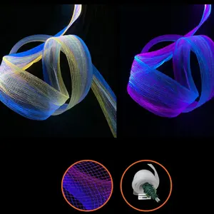 Fiber optic woven mesh fiber optic mesh lighting for lamp and tree