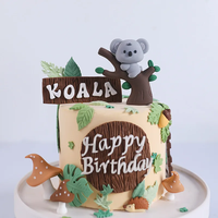 Décoration de gâteau animaux de la forêt enfants 1er anniversaire décoration de gâteau Safari Lion éléphant singe girafe cadeau de douche de bébé