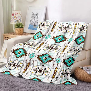 Mantas tejidas de lujo con diseño <span class=keywords><strong>azteca</strong></span> de alta calidad, forro polar de franela con estampado Floral bohemio disponible King Queen para otoño - Product Image 4