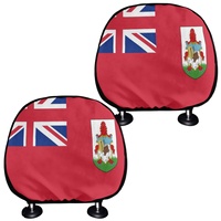 Housse de coussin d'appui-tête de voiture avec drapeau national, 2 pièces, amovible et lavable, pour protection de l'appui-tête de voiture