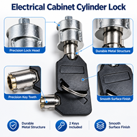 Serrure à cylindre pour armoire électrique, corps en alliage de zinc durable, 2 clés, verrouillage fluide, rotation à 90 degrés