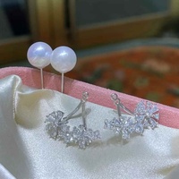 Boucles d'oreilles clous en perle unique grande et brillante, style fixe, perle ronde pour femme, cadeau de mariage, livraison rapide