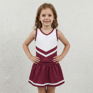 Baby Girls Maroon <b>Gold</b> Stripe Vest Top Skirt Shorts Team Yoga Active <b>Clothes</b> Sets - Product Image 1