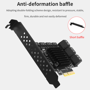 Carte d'extension TISHRIC PCIe <span class=keywords><strong>SATA</strong></span> 4X vers 10 ports <span class=keywords><strong>SATA</strong></span> 3.0 PCI <span class=keywords><strong>E</strong></span>, contrôleur PCI Express, multiplicateur, carte d'extension 6 Gbps, carte d'extension - Product Image 6