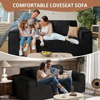 Causeuse 2 places en velours côtelé personnalisée grand canapé moderne en nuage compressé avec vaccin quantité minimale de commande bas anthracite canapé 2 places désossé doux