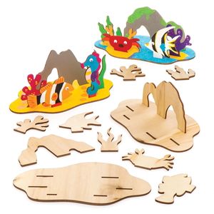 Sealife <b>Wooden</b> 3D Scene Kits Educational Assemble Interlocking Building <b>Toys</b> Drawing <b>Toys</b> Set Different Themes <b>Animal</b> Garden - Product Image 1
