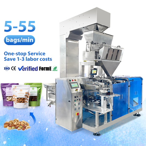 Machine d'emballage automatique pour sachets Doypack à fermeture éclair pour noix de cajou, amandes, cacahuètes, snacks, granulés alimentaires, remplissage et scellage - Product Image 1