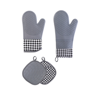 Gants de four à micro-ondes en silicone résistants à la chaleur, gants d'isolation haute température, mitaines de four en silicone antidérapantes