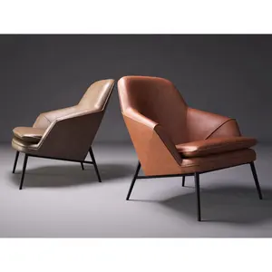 NOVA sanat tartışma oturma odası deri kanepe sandalye Nordic Lounge koltuk deri tasarımcı deri boş sandalye