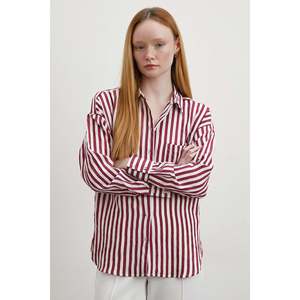 Camisa de Popelina a Rayas Múltiples para Mujer, Estilo Casual para el Día a Día, Diseño con Paneles y Botones - Product Image 4