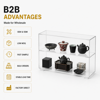 Présentoir Métallique Transparent à 2 Niveaux de 5 mm d'Épaisseur, Personnalisé OEM Direct Usine, Vitrine de Table Multifonctionnelle avec Logo Personnalisé