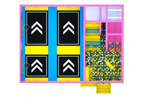 Nouveau design 6m * 8m * 2.8m parc de trampoline intérieur aire de jeux extérieure lit de saut piscine à balles trampoline pour enfants avec panier de basket - Product Image 4