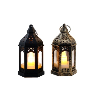 Portable LED Rétro Petite Lanterne Festival De Noël Veilleuse Électrique En Plastique Huile Bougie <span class=keywords><strong>Lampe</strong></span> <span class=keywords><strong>Tempête</strong></span> Ornements Ramadan Diwali - Product Image 1