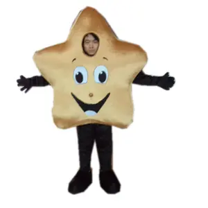 Hola yellow star mascot costume for sale