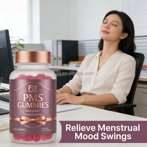 Gummies PMS pour femmes, équilibre hormonal naturel, soulagement des sautes d'humeur, des crampes et des ballonnements, 60 unités, saveur fraise - Product Image 2