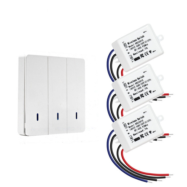 Single Channel 220V Wireless Remote Control Wall Panel Switch 433.92mhz On-Off Power Switch