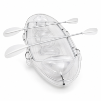 Kayak transparent en polycarbonate pour 2 personnes, double siège, canoë transparent, bateau à rames pour les sports nautiques en station balnéaire