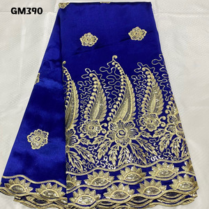 Quality <strong>George</strong> Fabric Indian <strong>George</strong> Lace Royal Blue Nigerian <strong>George</strong> <strong>Wrapper</strong> Silk Lace <strong>for</strong> <strong>Africans</strong> With Sequins - Product Image 1