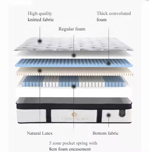 Siêu Bán Buôn Bán Hàng Khách Sạn Nệm Vua Kích Thước Nệm Túi Mùa Xuân Tùy Chỉnh Bộ Nhớ Bọt Nệm Cao Su Trong Một Hộp - Product Image 4