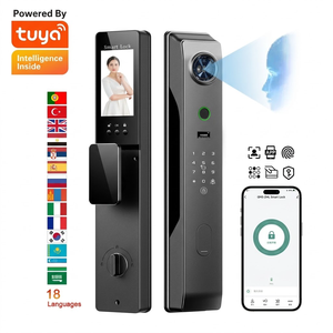 Serrure de porte intelligente avec caméra, déverrouillage par empreinte digitale, carte, reconnaissance faciale 3D, serrure numérique avec appel vidéo WIFI TUYA, Ai Cerradura Inteligente, biométrique - Product Image 1