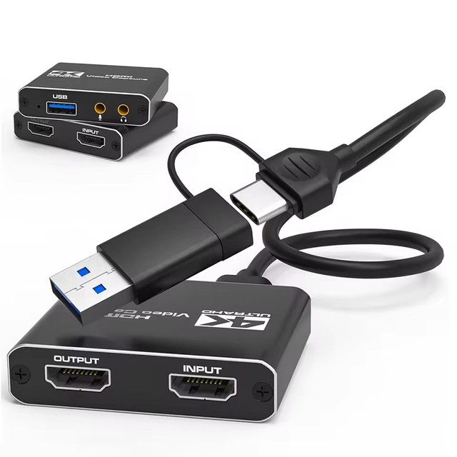 1080P 60Hz Video Capture Card with Loop Out 4K HDMI-compatible to USB3.0 Recording for PS4 Switch PC Game Live Camera Streaming