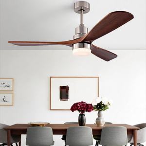 Ventilador de Techo LED Dorado Moderno con 3 Aspas de Madera Maciza y Control Remoto de 6 Velocidades, Motor de CC Silencioso para Sala de Estar - Product Image 2