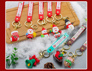 Portachiavi <span class=keywords><strong>natale</strong></span> in pvc 3D cartone animato in gomma morbida Babbo <span class=keywords><strong>Natale</strong></span> alce pupazzo di neve albero di <span class=keywords><strong>natale</strong></span> portachiavi bambola anno nuovo decorazione portachiavi - Product Image 6
