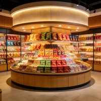 Étagère de présentation pour supermarché, présentoir pour en-cas, étagères métalliques robustes réglables pour les chips, le chocolat et les aliments emballés