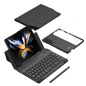 Gkk Bluetooth Draadloze Magische Toetsenbord Voor Samsung Vouwen Case, Keyboard Lederen Case Voor Samsung Galaxy Z Fold 4 Fold4 5G