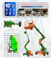 Plateforme de travail en hauteur télescopique hydraulique de haute qualité avec bras de manivelle de moteur diesel Rong Yu, hauteur maximale de 22 m, 0,5 m