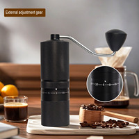Moulin à café manuel haut de gamme avec anneau de réglage externe, meule en acier CNC, moulin à café manuel pour expresso professionnel et pour le café filtre.