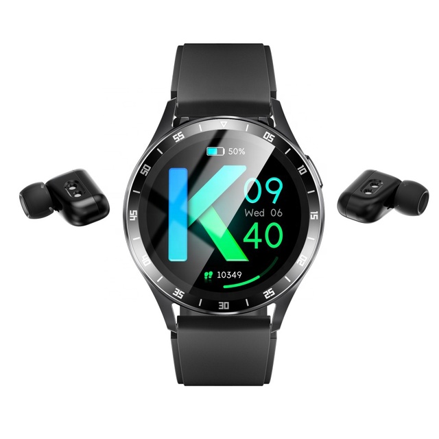 1.39" Round Smart Watch X10 with TWS Earbuds 2 in 1 NFC BT Call Waterproof Fitness Tracker Heart Rate Blood Oxygen Sleep Monitor
