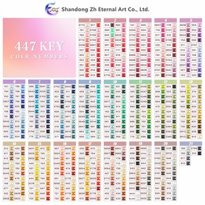 S-001 200 pièces Perles de mosaïque en résine acrylique rondes et carrées, couleurs <span class=keywords><strong>DMC</strong></span> 447, accessoire pour peinture <span class=keywords><strong>diamant</strong></span> - Product Image 6