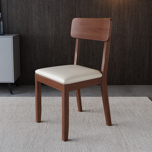Sillas de comedor de madera de estilo minimalista, muy vendidas, con cojines capitoné, muebles de restaurante, sillas de cuero personalizadas. - Product Image 1
