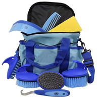 Kits de toilettage pour chevaux, ensemble de brosses pour chevaux avec grattoir à sabots, grattoir à sueur, couleur jaune