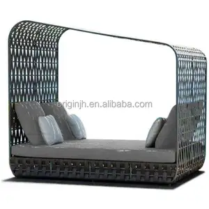 High Quality Swimming Pool Garden Furniture Double Seater Outdoor Lounge Daybed Rattan