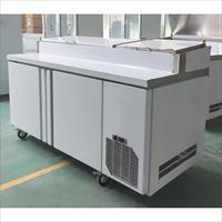 Table de préparation réfrigérée professionnelle pour buffet, avec refroidissement par air et vitrine réfrigérée pour salades