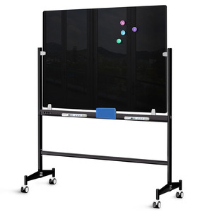 Mobile Glass Whiteboard, 48 X 36 Inch Glass Board/w Height Adjustable, Large - View #8